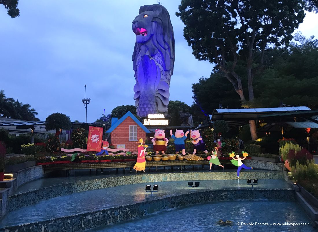 Merlion na wyspie Sentosa - Plan zwiedzana Singapuru