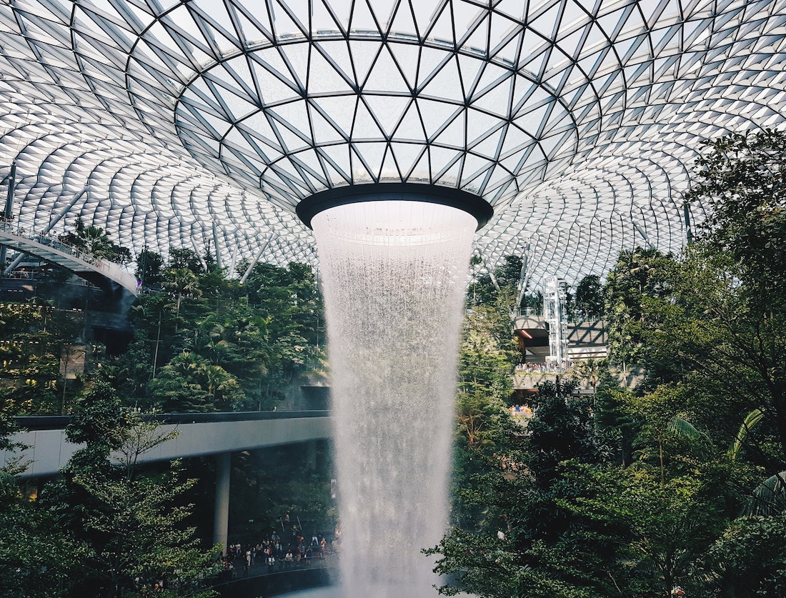 lotnisko Changi wodospad