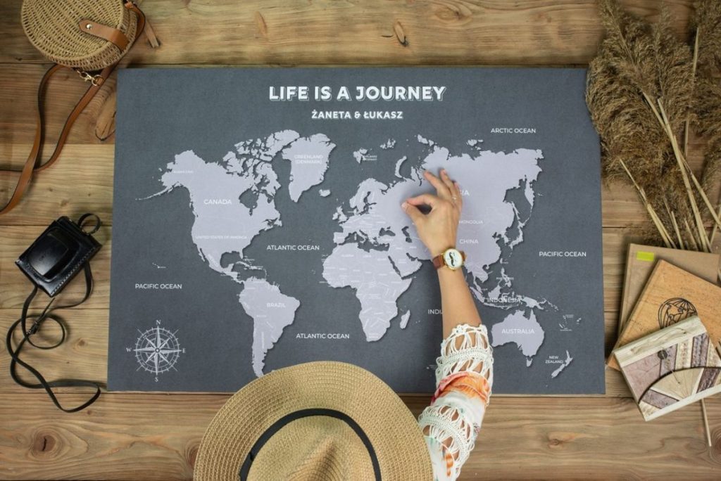 Personalizowana mapa świata dla podróżnika
