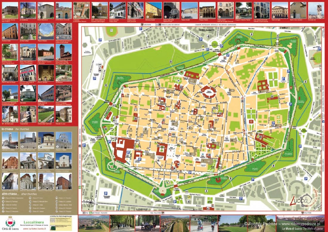plan historycznego centrum Lukka co warto zobaczyć