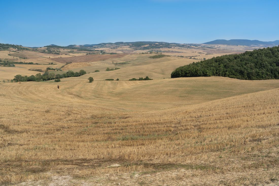 Panorama doliny Val d'Orcia w Toskanii