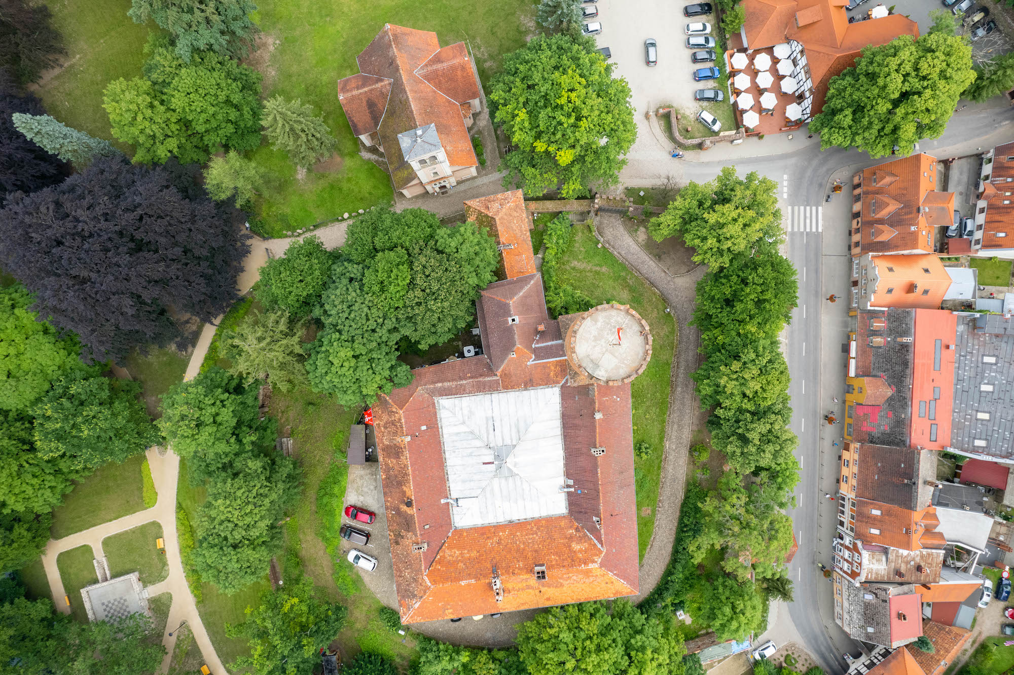 Zamek Joannitów w Łagowie - widok z góry